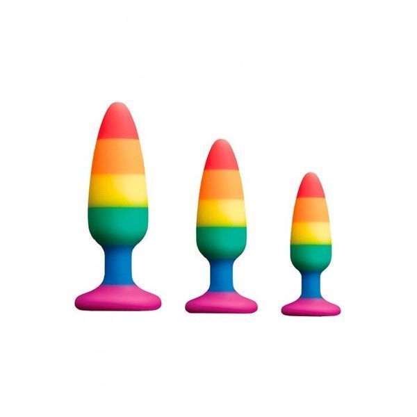 Силіконова анальна пробка Wooomy Hiperloo Silicone Rainbow Plug L, діаметр 3,9 см, довжина 13,1 см SO7434 фото