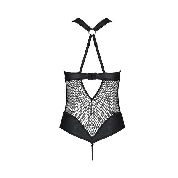 Сітчастий боді з халтером Passion Amanda Body XXL/XXXL, black SO5317 фото