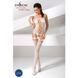 Бодістокінг Passion BS054 white, комбінезон, імітація панчіх, відкритий животик PBS054W фото 2