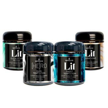 Набір масажних свічок LIT 4 piece Variety Pack Luxury Massage Candles (4 шт по 113 г) SX5151 фото