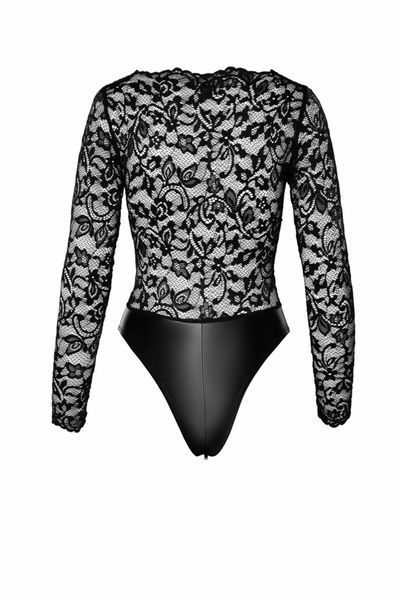 Боді Noir Handmade F296 Psyche, S, мереживо, довгий рукав, низ під латекс, з доступом SX0213 фото
