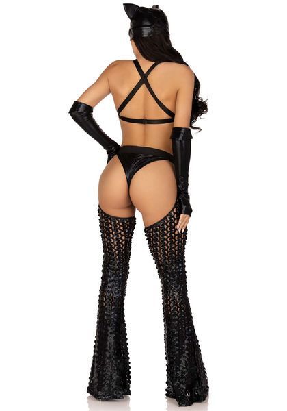 Еротичний костюм кішечки-пані Leg Avenue Mistress Kitty L, рукавички, комбінезон, маска SO9202 фото