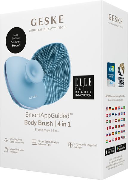 Щітка для тіла GESKE Body Brush metal 4в1 aquamarine HB0340 фото