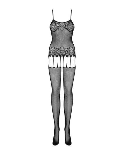 Бодістокінг Obsessive Bodystocking F235 S/M/L, тонкі підв&rsquo;язки, ніжний декор, сіточка SO7231 фото