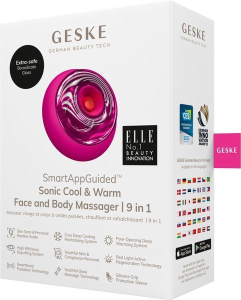 Масажер для обличчя та тіла GESKE Sonic Cool&Warm Face and Body Massager 9в1 magenta HB0278 фото