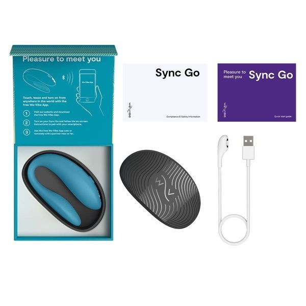 Смарт-вібратор для пар We-Vibe Sync GO Turquoise, тревел-кейс SX0528 фото
