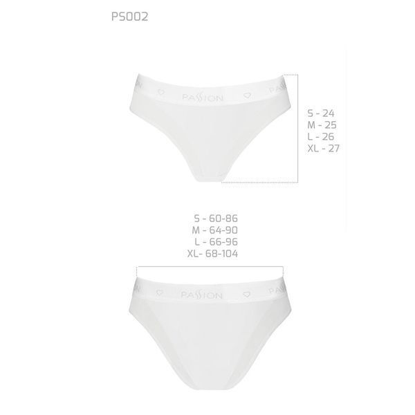 Трусики з прозорою вставкою Passion PS002 PANTIES XL, white SO4198 фото