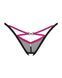 Трусики-стрінги Obsessive Novenes crotchless thong, M/L, сітка, стрепи, прикраса зі стразами SX0623 фото 3