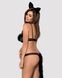 Еротичний костюм гепарду Obsessive Gepardina 3 pcs costume S/M, чорний, хутряне оздоблення, монокіні SO7276 фото 2