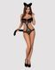 Еротичний костюм гепарду Obsessive Gepardina 3 pcs costume S/M, чорний, хутряне оздоблення, монокіні SO7276 фото 3
