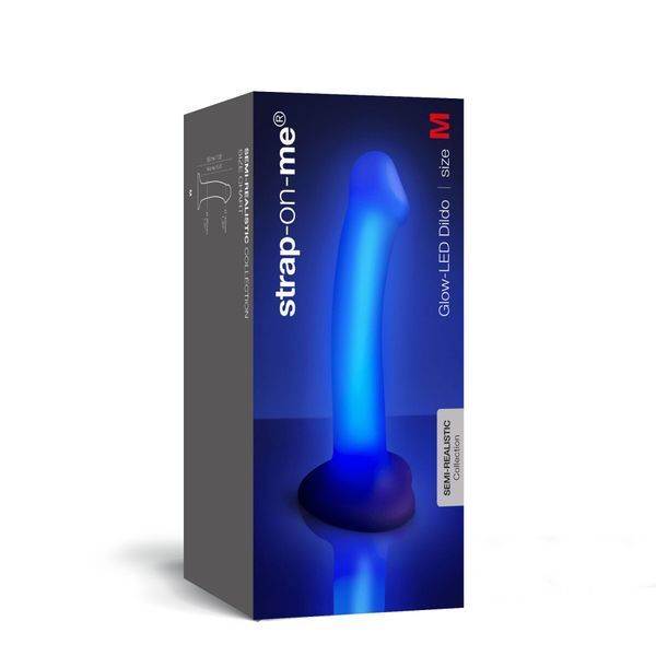Дилдо, що світиться Strap-On-Me Glow-LED Dildo Purple - M SX2851 фото