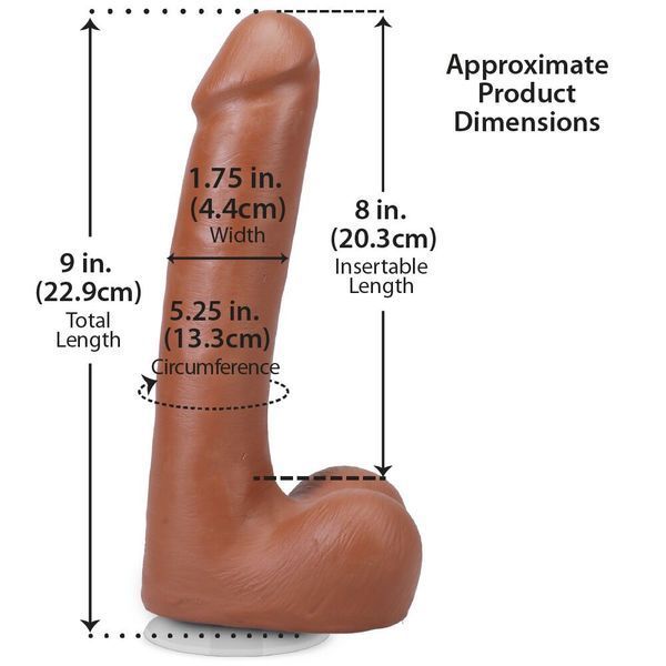 Фалоімітатор Doc Johnson The Realistic Cock ULTRASKYN - 9 Inch with Balls Caramel SX4451 фото