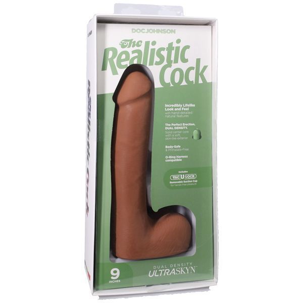 Фалоімітатор Doc Johnson The Realistic Cock ULTRASKYN - 9 Inch with Balls Caramel SX4451 фото