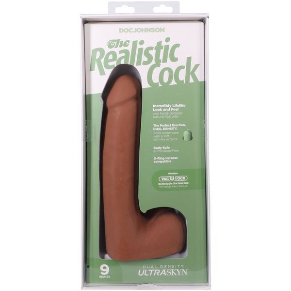Фалоімітатор Doc Johnson The Realistic Cock ULTRASKYN - 9 Inch with Balls Caramel SX4451 фото
