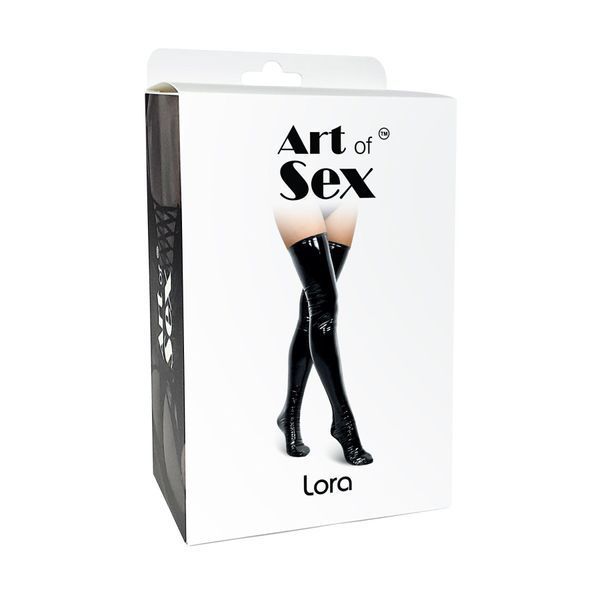 Сексуальні вінілові панчохи Art of Sex - Lora, розмір M, з ефектом мокрого оксамиту SX4501 фото