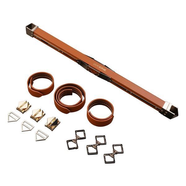 Фіксатор-розпірка LOCKINK Adjustable Spreader Bar Set, коричневий, шкіряний, ремені для шиї, рук/ніг SX0852 фото