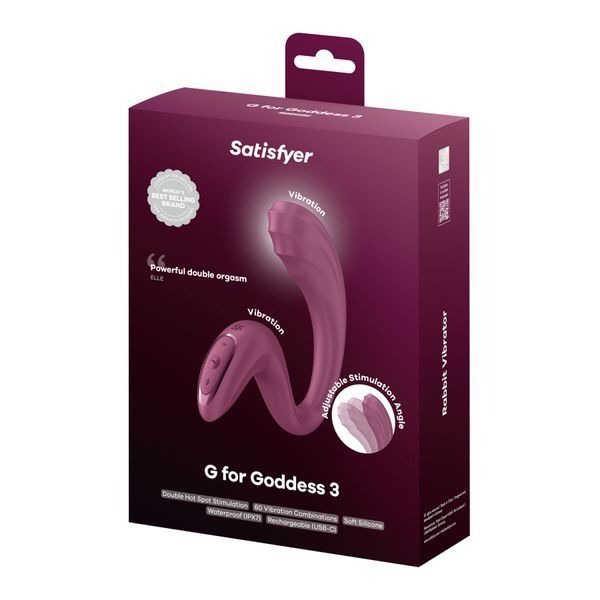 Вагінально-кліторальний вібратор Satisfyer G for Goddess 3 Wine Red, 2 мотори SX3831 фото