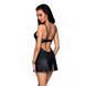 Бебі-дол з еко-шкіри та мережива Passion LOONA CHEMISE L/XL, black SO5358 фото 2