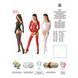 Бодістокінг Passion BS055 red, комбінезон, імітація панчіх і пояса, довгий рукав, закрите плече PBS055R фото 5