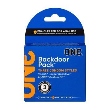 Презервативи ONE Backdoor 3 шт, картонна коробка (м'яте паковання!!!) SX0785-R фото