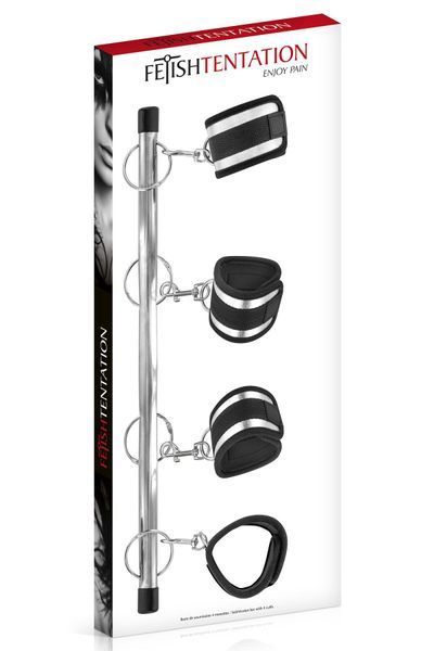 Фіксатор для рук і ніг Fetish Tentation Submission bar with 4 cuffs (м'ята упаковка!!!) SO4667-R фото