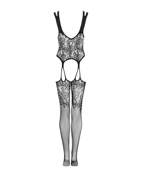 Бодістокінг Obsessive Bodystocking F237 S/M/L, рослинне плетіння, імітація панчіх SO7233 фото