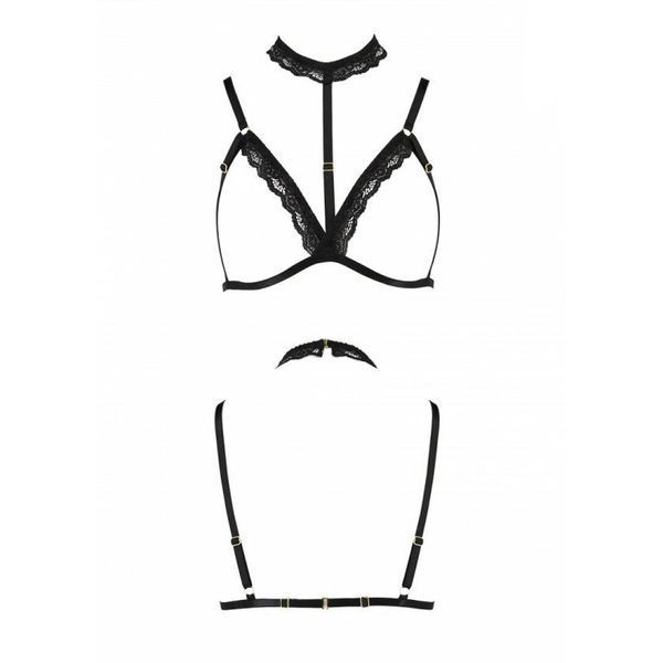 Бюстгальтер-стрепи з чокером Passion Exclusive SHELLY BRA S/M, black PS27902 фото
