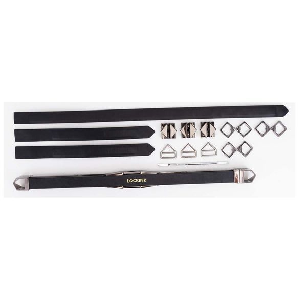 Фіксатор-розпірка LOCKINK Adjustable Spreader Bar Set, чорний, шкіряний, ремені для шиї, рук/ніг SX0853 фото