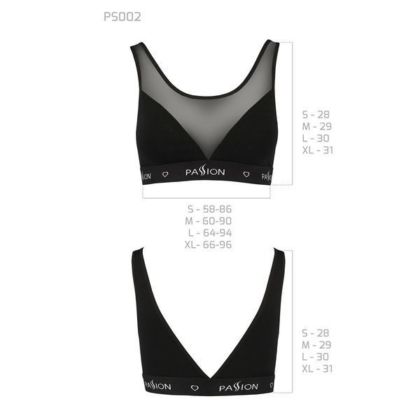Топ з прозорою вставкою Passion PS002 TOP M, black SO4200 фото