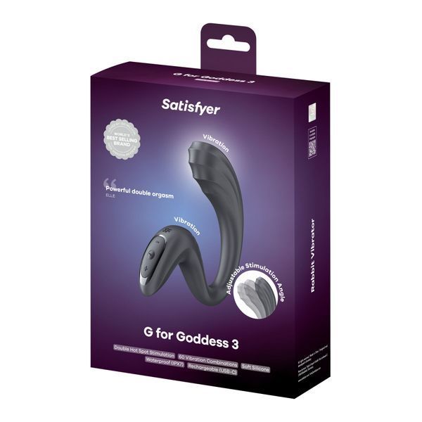 Вагінально-кліторальний вібратор Satisfyer G for Goddess 3 Dark Grey, 2 мотори SX3832 фото