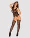 Бодістокінг Obsessive Bodystocking F237 S/M/L, рослинне плетіння, імітація панчіх SO7233 фото 3
