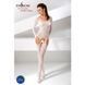 Бодістокінг Passion BS055 white, комбінезон, імітація панчіх і пояса, довгий рукав, закрите плече PBS055W фото 2