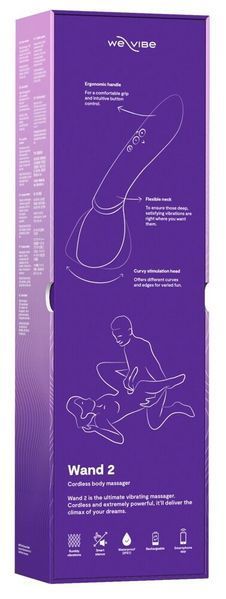 Смарт-вібромасажер We-Vibe Wand 2 Purple, дуже потужний, функція Smart Silence SX2150 фото
