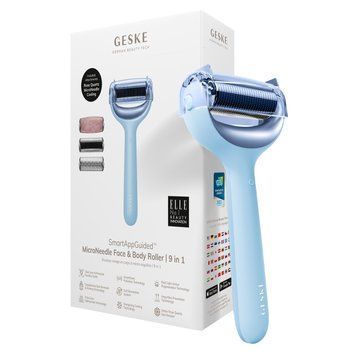 Ролер для голкової мезотерапії обличчя та тіла GESKE MicroNeedle Face&Body Roller 9в1 aquamarine HB0215 фото