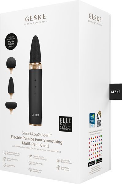 Шліфувальна пилка для стоп з додатковими насадками GESKE Electric Pumice Foot Smoothing Multi-Pen 8в1 gray HB0529 фото