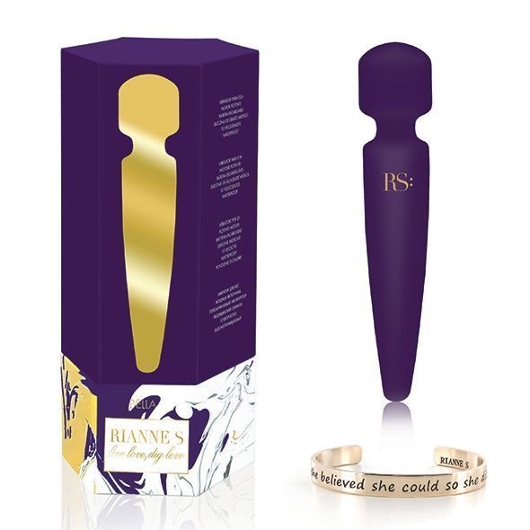 Вібромасажер Rianne S: Bella Mini Wand Purple, 10 режимів, медичний силікон, подарункове паковання SO3869 фото