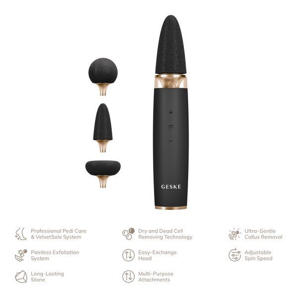 Шліфувальна пилка для стоп з додатковими насадками GESKE Electric Pumice Foot Smoothing Multi-Pen 8в1 gray HB0529 фото