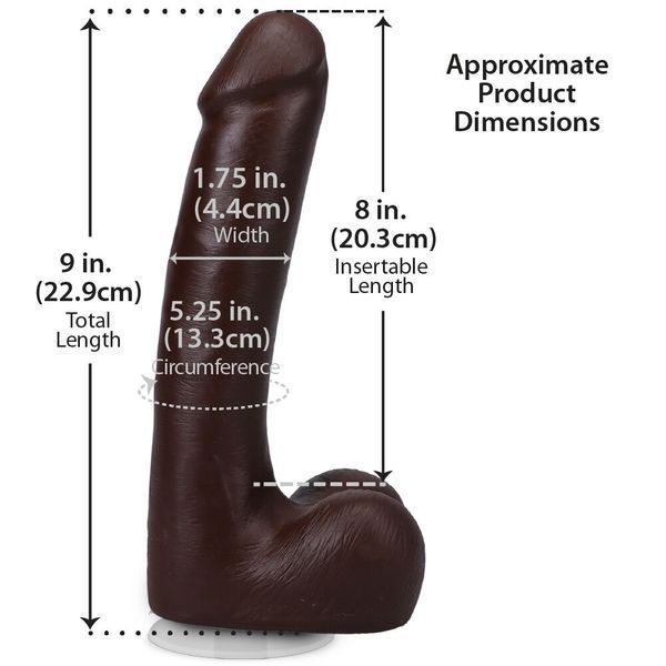 Фалоімітатор Doc Johnson The Realistic Cock ULTRASKYN - 9 Inch with Balls Chocolate SX4453 фото