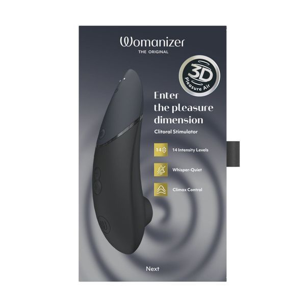 Вакуумний кліторальний стимулятор Womanizer Next Black, 3D Pleasure Air, 14 рівнів інтенсивності SX0530 фото