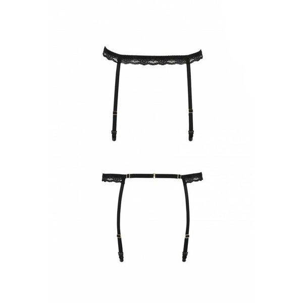 Пояс-стрепи для панчіх Passion Exclusive SHELLY GARTER BELT L/XL, black PS27904 фото