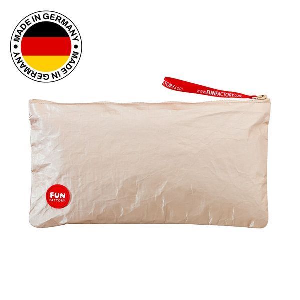 Сумка для секс-іграшок Fun Factory TOYBAG M, золотиста, на блискавці, 25x12 см SX1011 фото