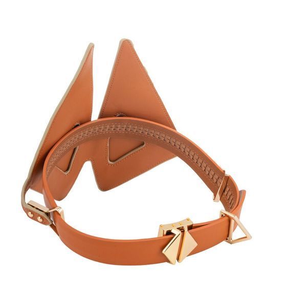 Маска на очі LOCKINK Vixen Blindfold, коричнева, натуральна шкіра, регульований обсяг SX0854 фото