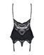 Сатиновий мереживний корсет Obsessive 810-COR-1 babydoll & thong S/M, чорний, корсет, танга SO7156 фото 6