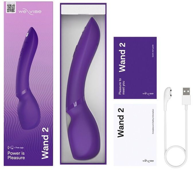 Смарт-вібромасажер We-Vibe Wand 2 Purple, дуже потужний, функція Smart Silence SX2150 фото