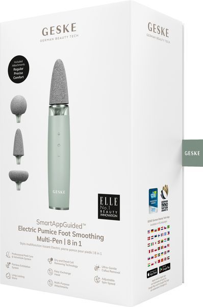 Шліфувальна пилка для стоп з додатковими насадками GESKE Electric Pumice Foot Smoothing Multi-Pen 8в1 green HB0530 фото