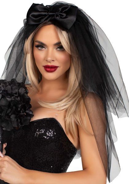 Фата нареченої Leg Avenue Tiered bridal veil O/S Black SX2796 фото