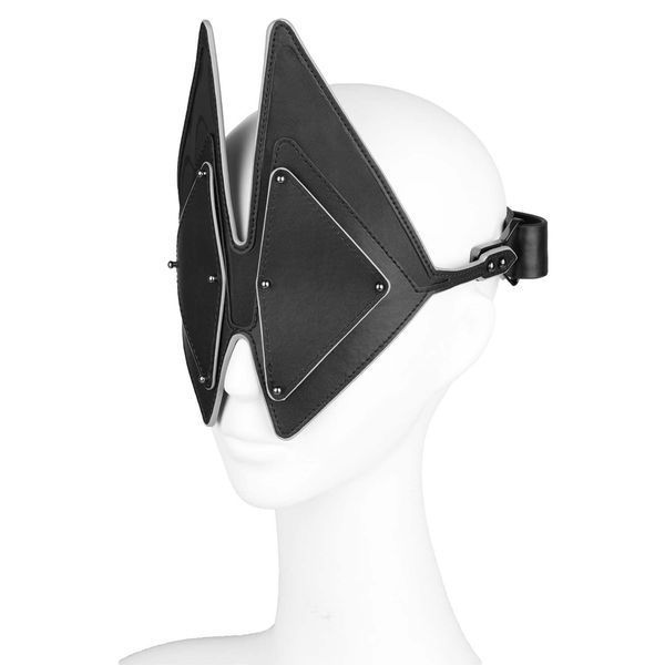 Маска на очі LOCKINK Vixen Blindfold, чорна, натуральна шкіра, регульований обсяг SX0855 фото