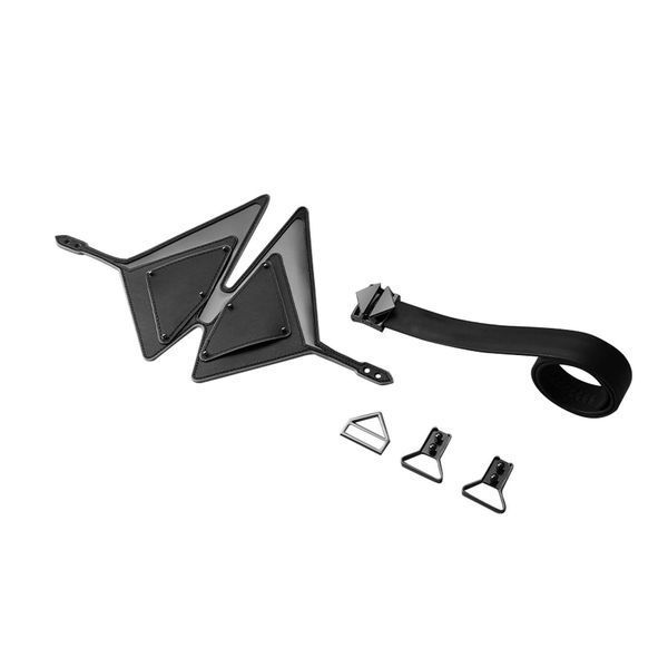 Маска на очі LOCKINK Vixen Blindfold, чорна, натуральна шкіра, регульований обсяг SX0855 фото