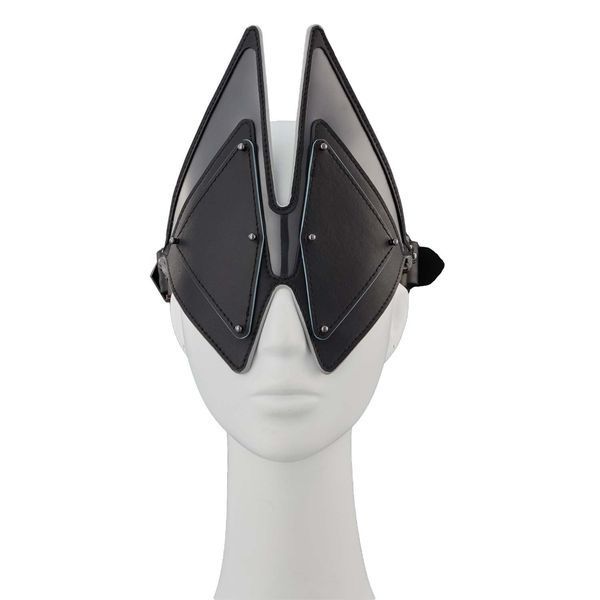 Маска на очі LOCKINK Vixen Blindfold, чорна, натуральна шкіра, регульований обсяг SX0855 фото
