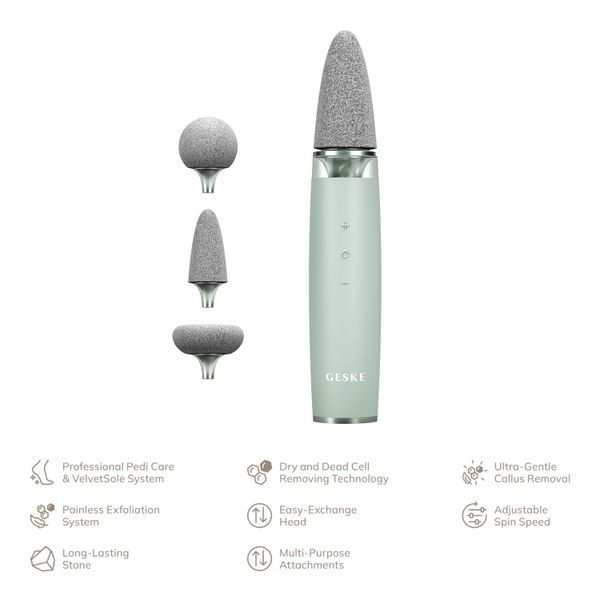 Шліфувальна пилка для стоп з додатковими насадками GESKE Electric Pumice Foot Smoothing Multi-Pen 8в1 green HB0530 фото